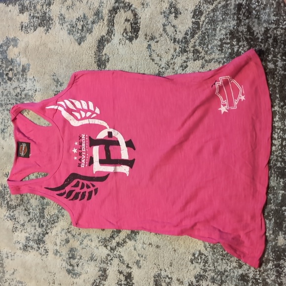 Harley-Davidson Tops - Harley Davidson tank top size med Vintage Pinkll ladies